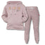 Girls Un-Brushed Fleece Combo - Flower - Dusty Pink
