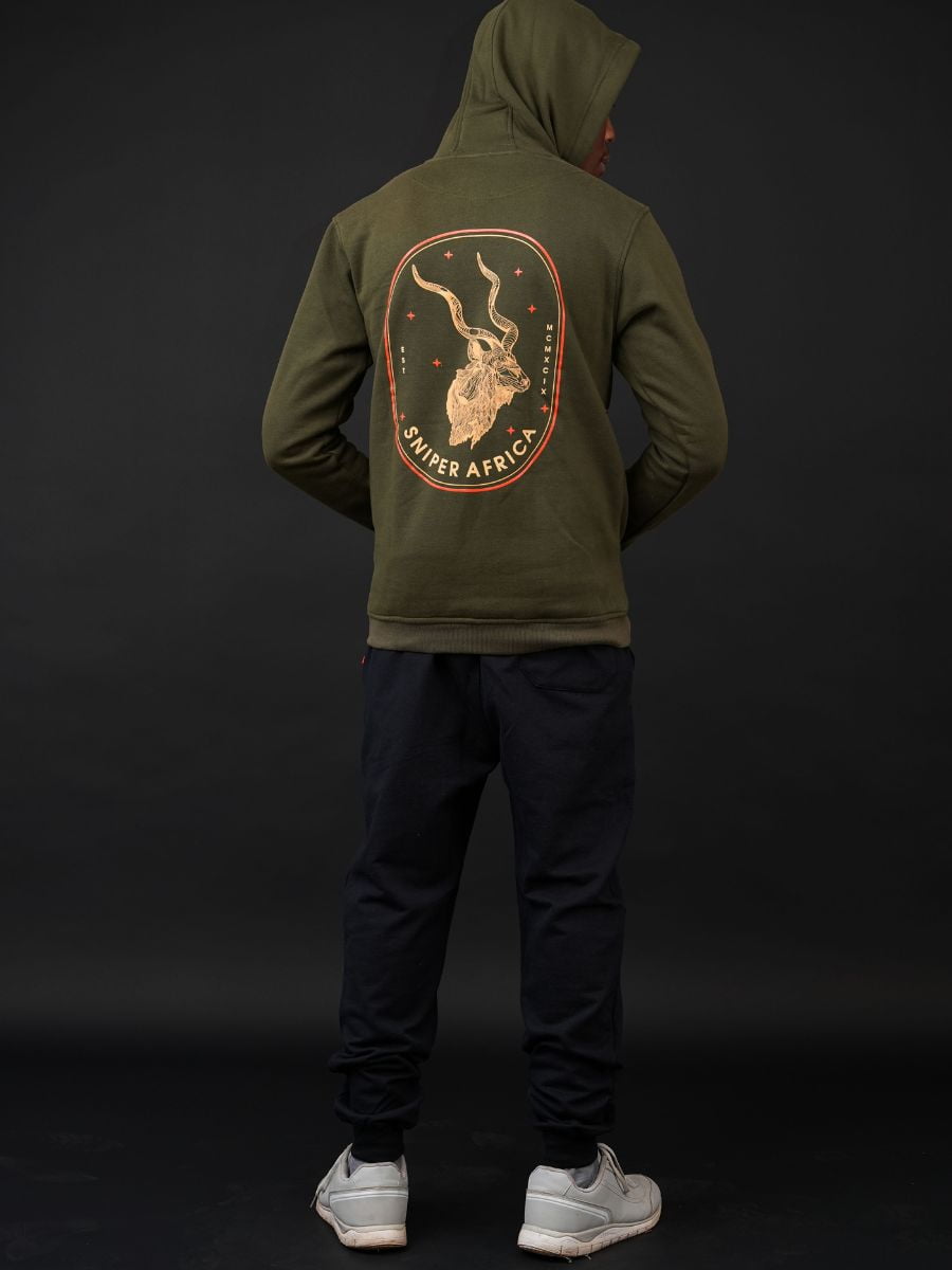 Men's Uplifting Hoody Printed Kudu Olive