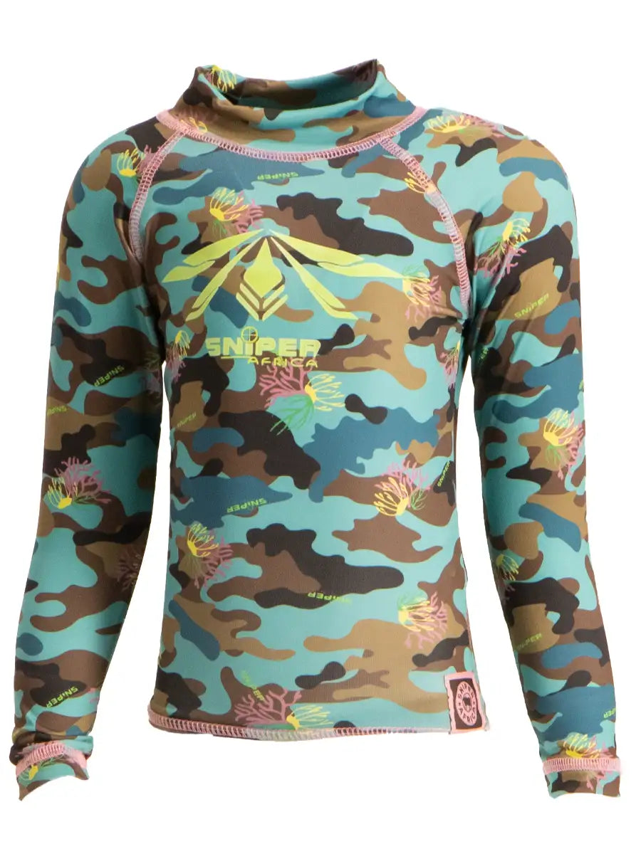 Girls Rash Vest Long Sleeve Coral