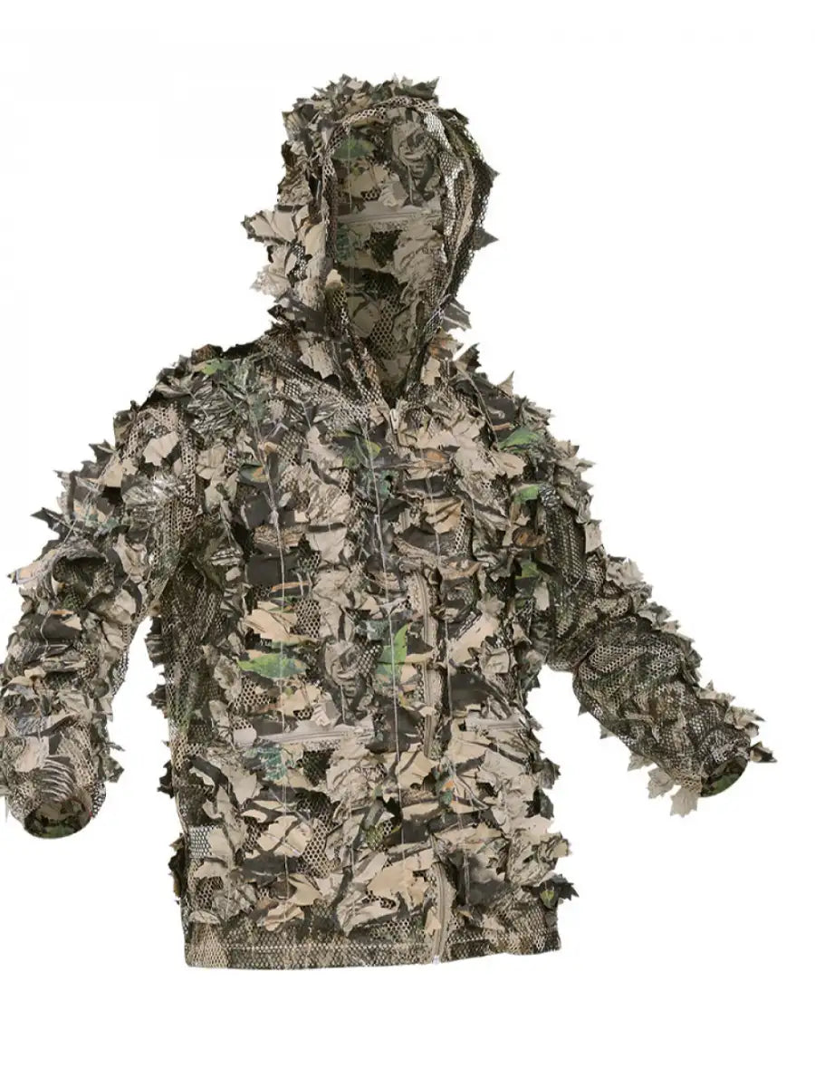 Men's Zip Up Leafy Hooded Top