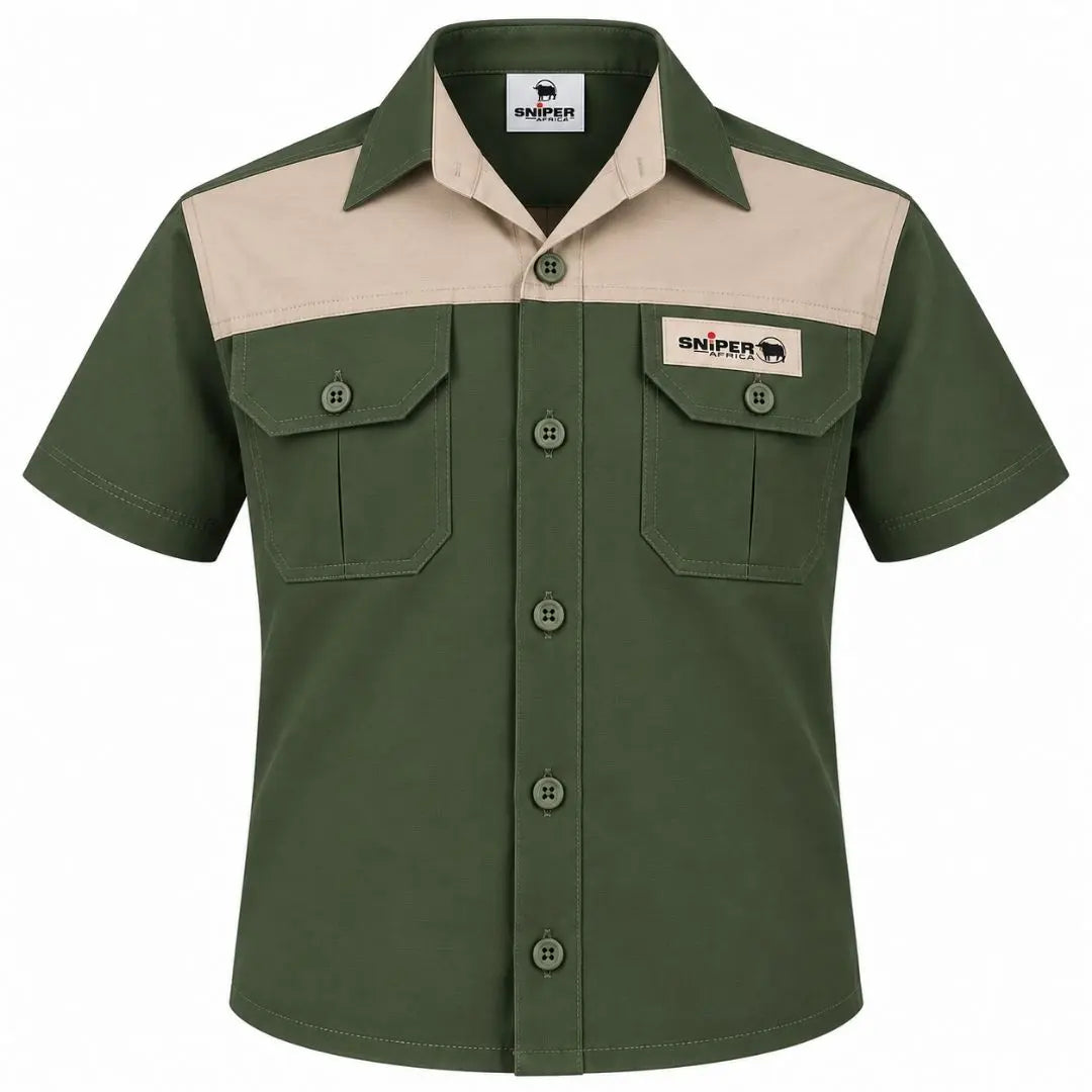 Kiddies Adventure Colour Block S/S Shirt - Military/Khaki