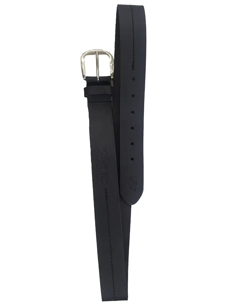 Men's Leather Belt Black Centre Stitch