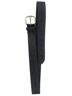 Men's Leather Belt Black Centre Stitch