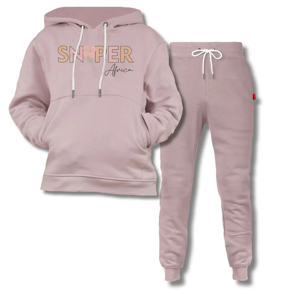 Girls Un-Brushed Fleece Combo - Flower - Dusty Pink