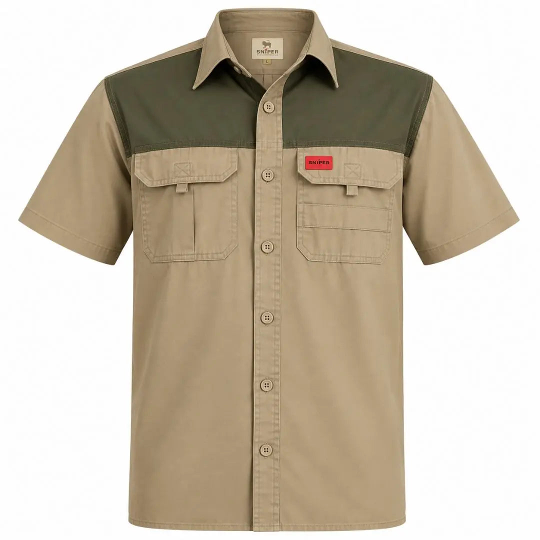Men's Two Tone Shirt Khaki/Military