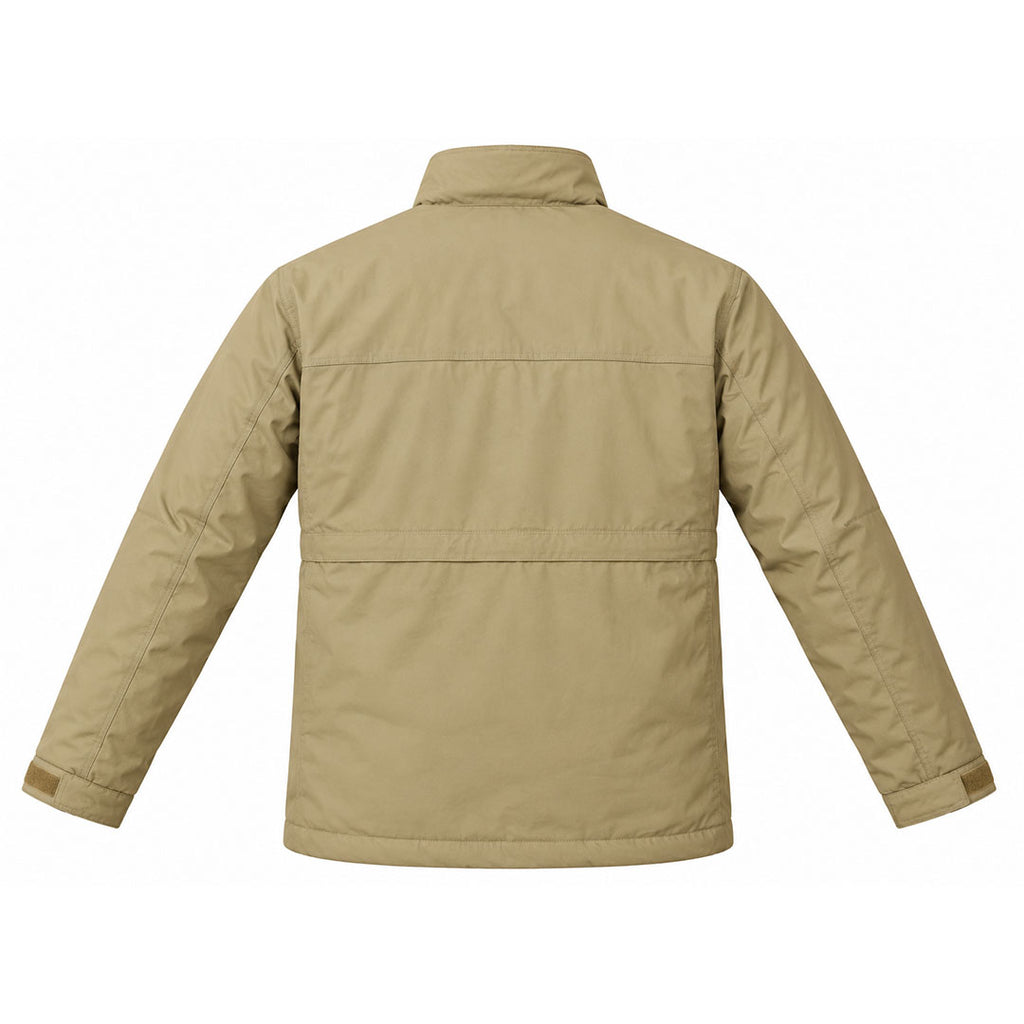Men's Padded Plain Parka Jacket Khaki