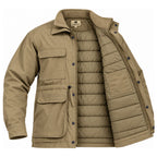 Men's Padded Plain Parka Jacket Khaki