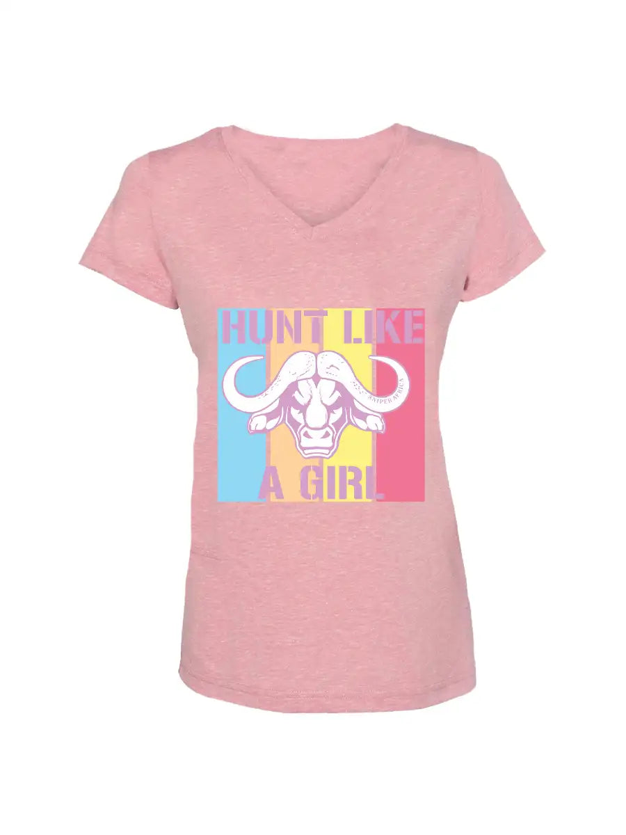 Pink Melange Hunt Like a Girl T-Shirt