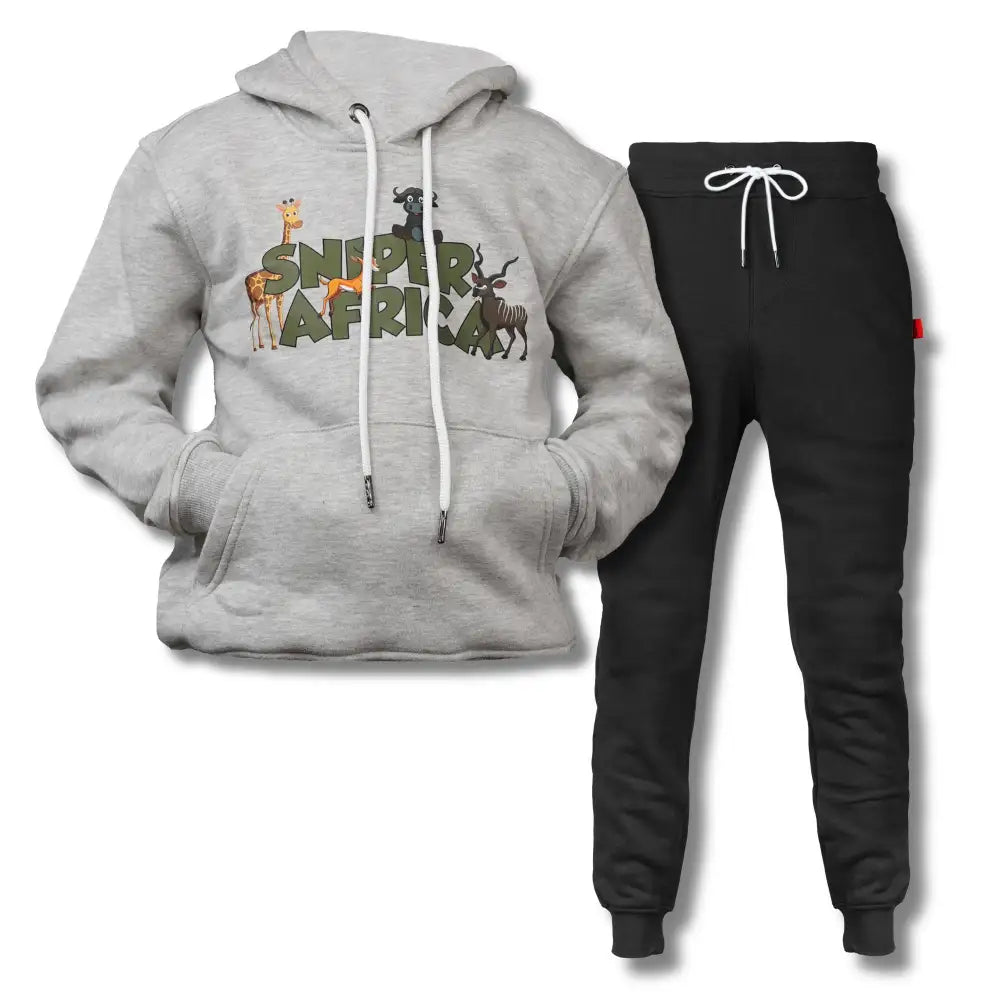 Boys Animal Ubrushed Fleece Combo - Grey/Charcoal