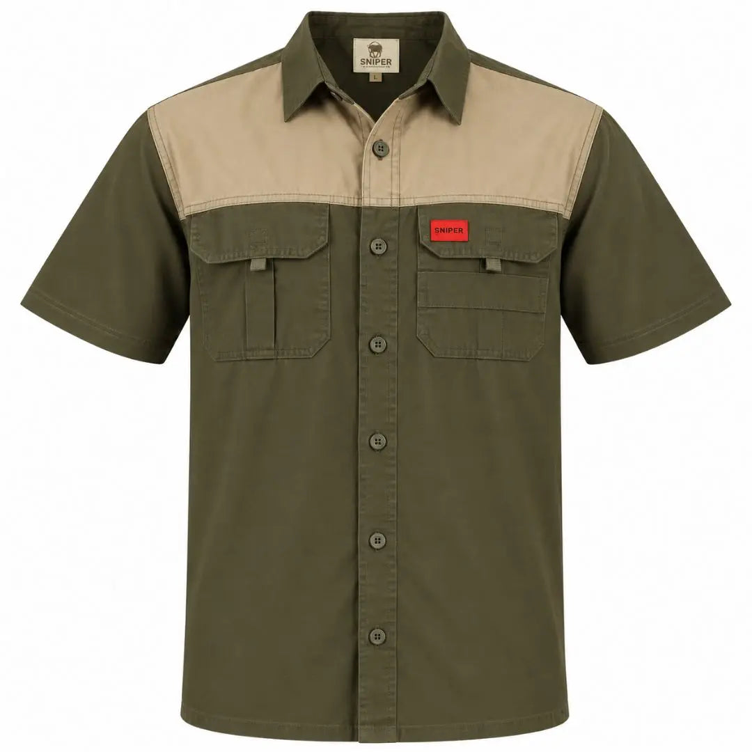 Men's Two Tone Shirt Military/Khaki