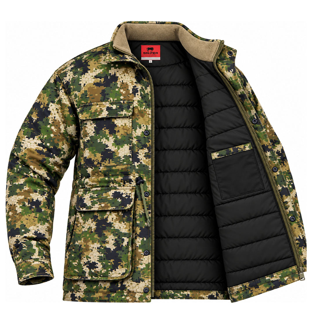 Men's Padded Camo Parka Jacket Pixelate Secondary image
