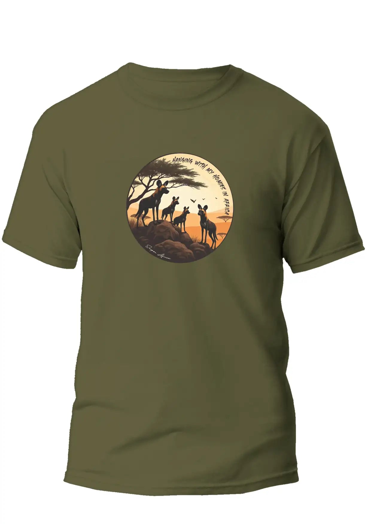 Wild Dogs Mens T - Shirt - Olive